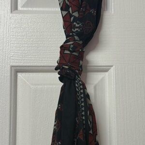 Like New | Black/Red Tatreez Woven Modal Scarf/Hijab